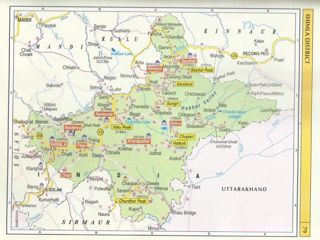 Shimla Travel Map 1