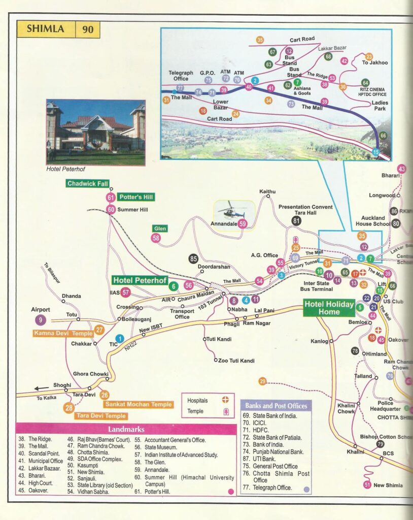 Shimla travel Guide Map1