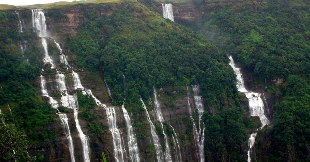 seven sisters waterfall, meghalaya, Xplro