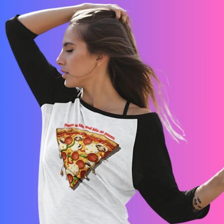 Pizza Slice Women Raglan T-Shirt – For True Pizza Lovers!