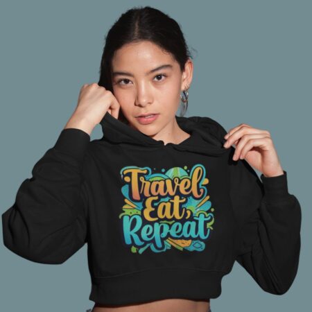 Travel Eat Repeat – Cropped Hoodie