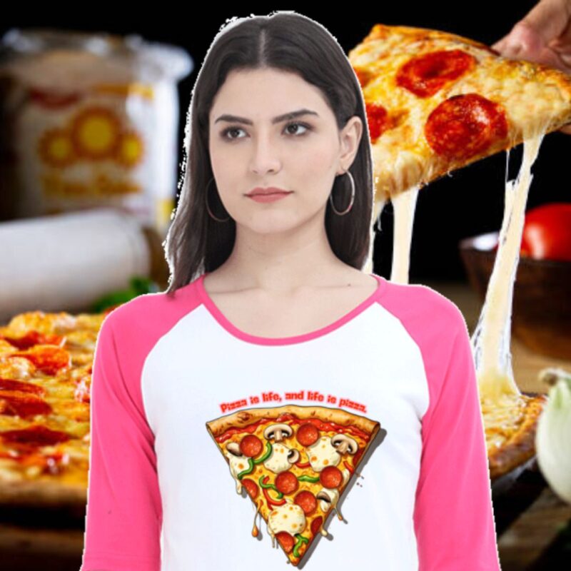 Pizza Slice Women Raglan T-Shirt – For True Pizza Lovers!