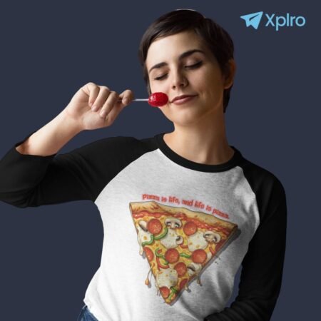 Pizza Slice Women Raglan T-Shirt – For True Pizza Lovers!