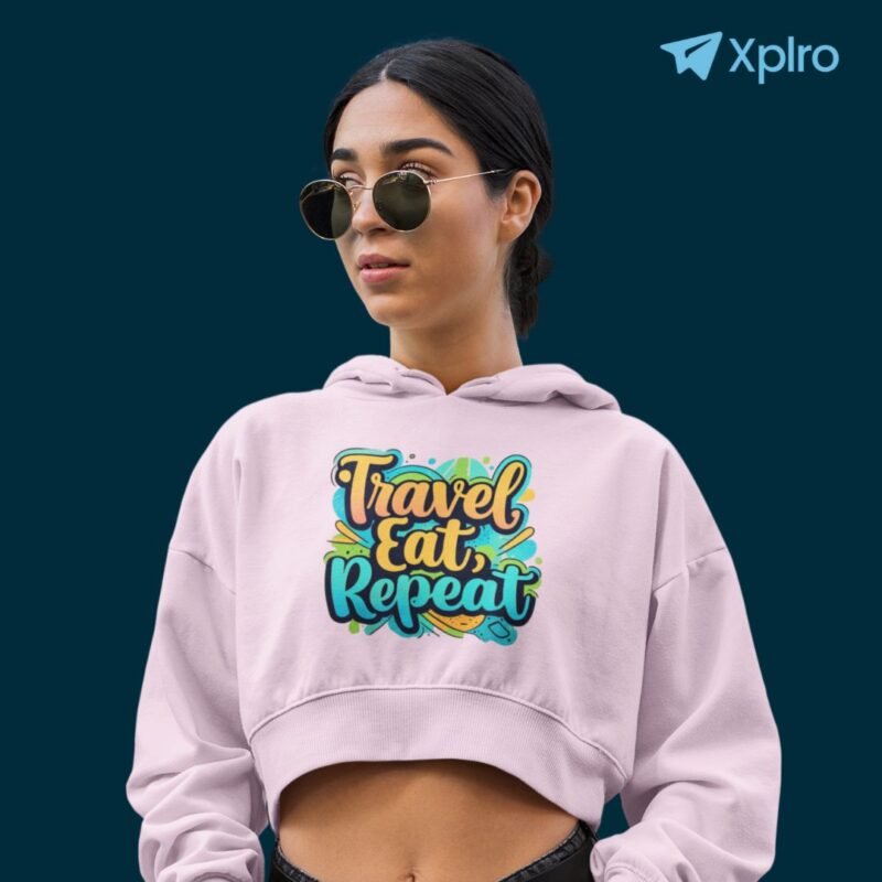 Travel Eat Repeat – Women Cropped Hoodie