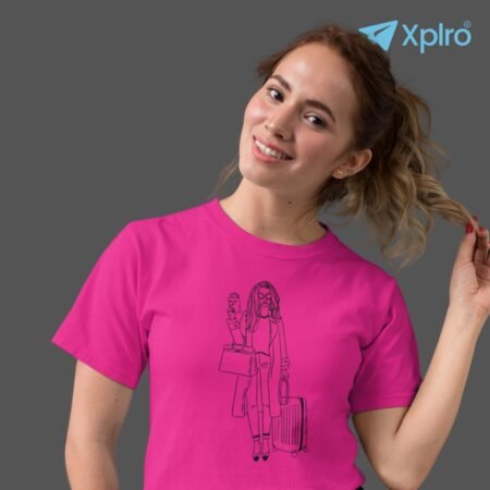 Beautiful Traveler Girl – Women Classic Crew T-Shirt