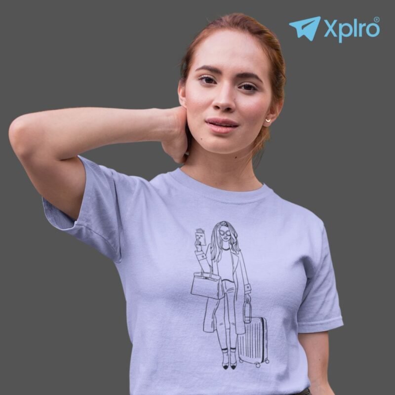 Beautiful Traveler Girl – Women Classic Crew T-Shirt