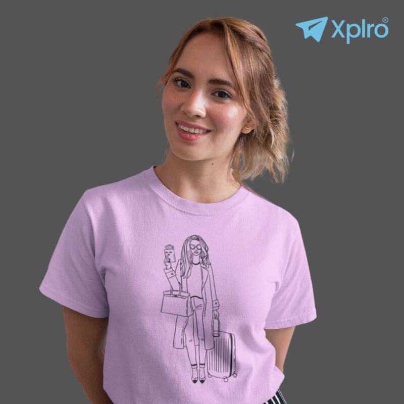 Beautiful Traveler Girl – Women Classic Crew T-Shirt