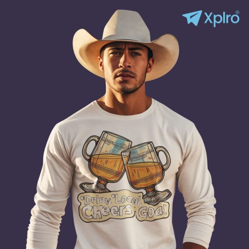 Drink Local, Cheers Goa – Men Full Sleeve T-Shirt