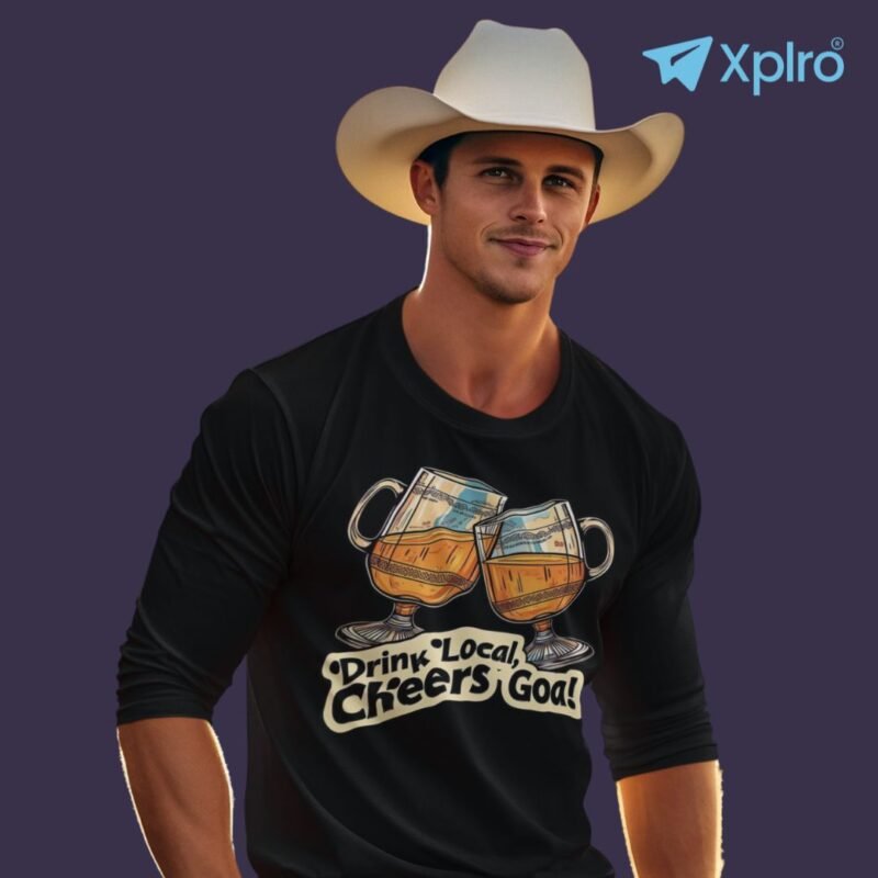 Drink Local, Cheers Goa – Men Full Sleeve T-Shirt