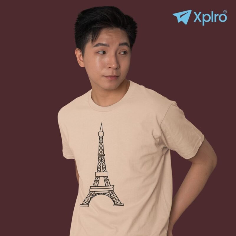 Eiffel Tower Simplistic Men Classic Crew T-Shirt