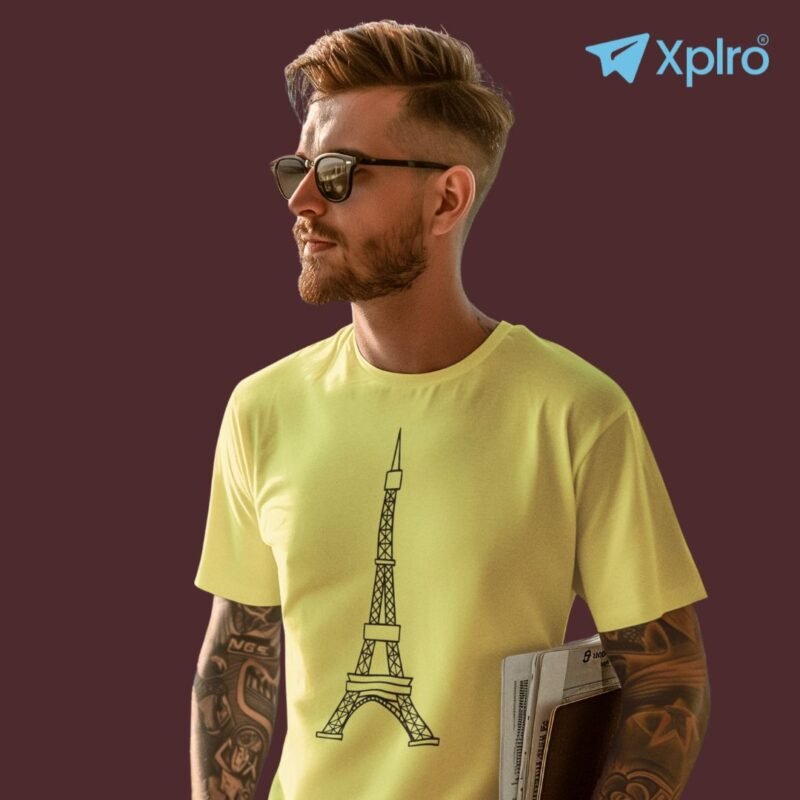 Eiffel Tower Simplistic Men Classic Crew T-Shirt