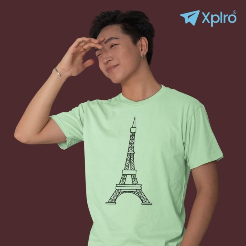 Eiffel Tower Simplistic Men Classic Crew T-Shirt