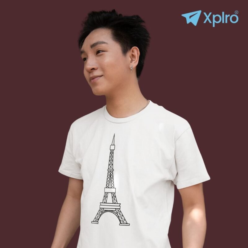 Eiffel Tower Simplistic Men Classic Crew T-Shirt