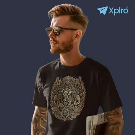 Traditional Indian Folk Art Men Classic Crew T-Shirt